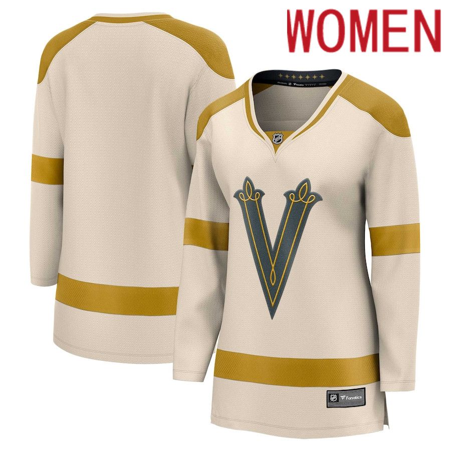 Women Vegas Golden Knights Fanatics Branded Cream 2024 NHL Winter Classic Breakaway Jersey->women nhl jersey->Women Jersey